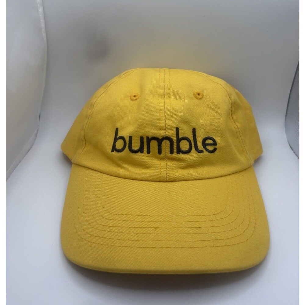 Bumble Dating Slideback Yellow OSFA Embroidered Hat Est. 2014 ATX